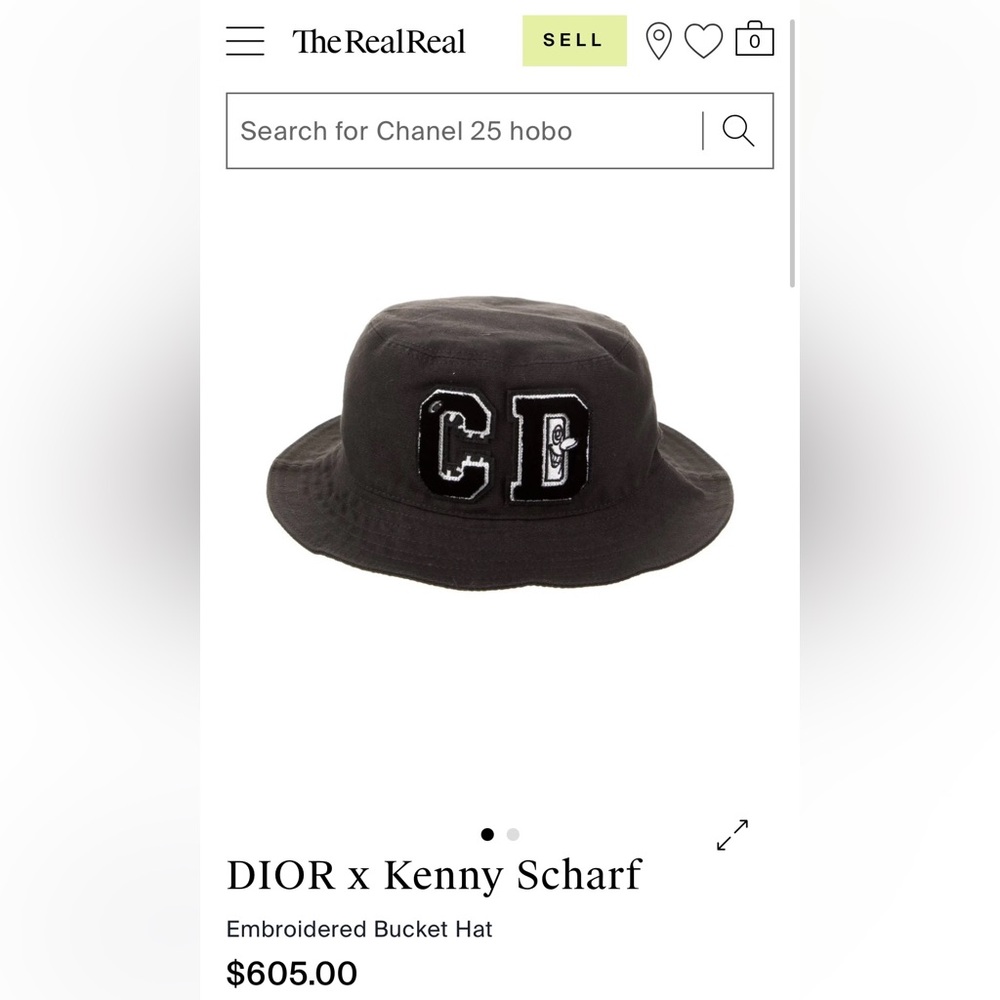 NEVER WORN DIOR x KENNY SCHARF MENS CD LOGO EMBROIDERED BUCKET HAT COTTON LG - Picture 11 of 14